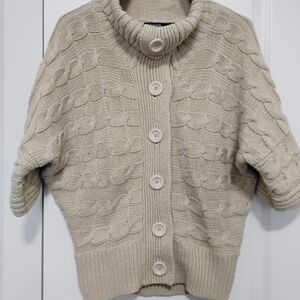 George Cream Cable-Knit Button Cardigan